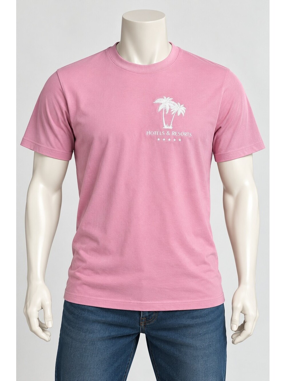boohooMAN Pink Hotels & Resorts Graphic T-Shirt Medium